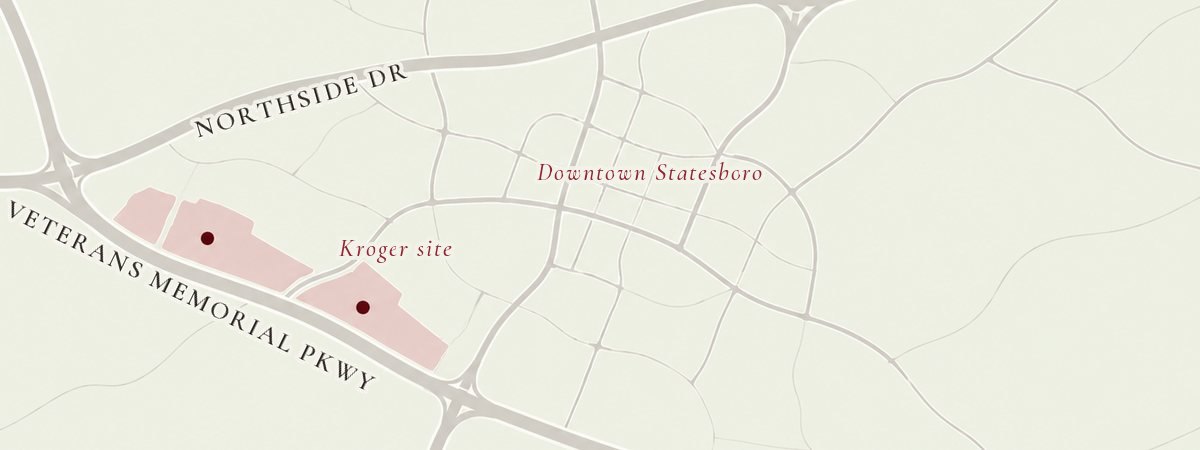 Illustration: A town grid with new commercial parcels along its outer highways.